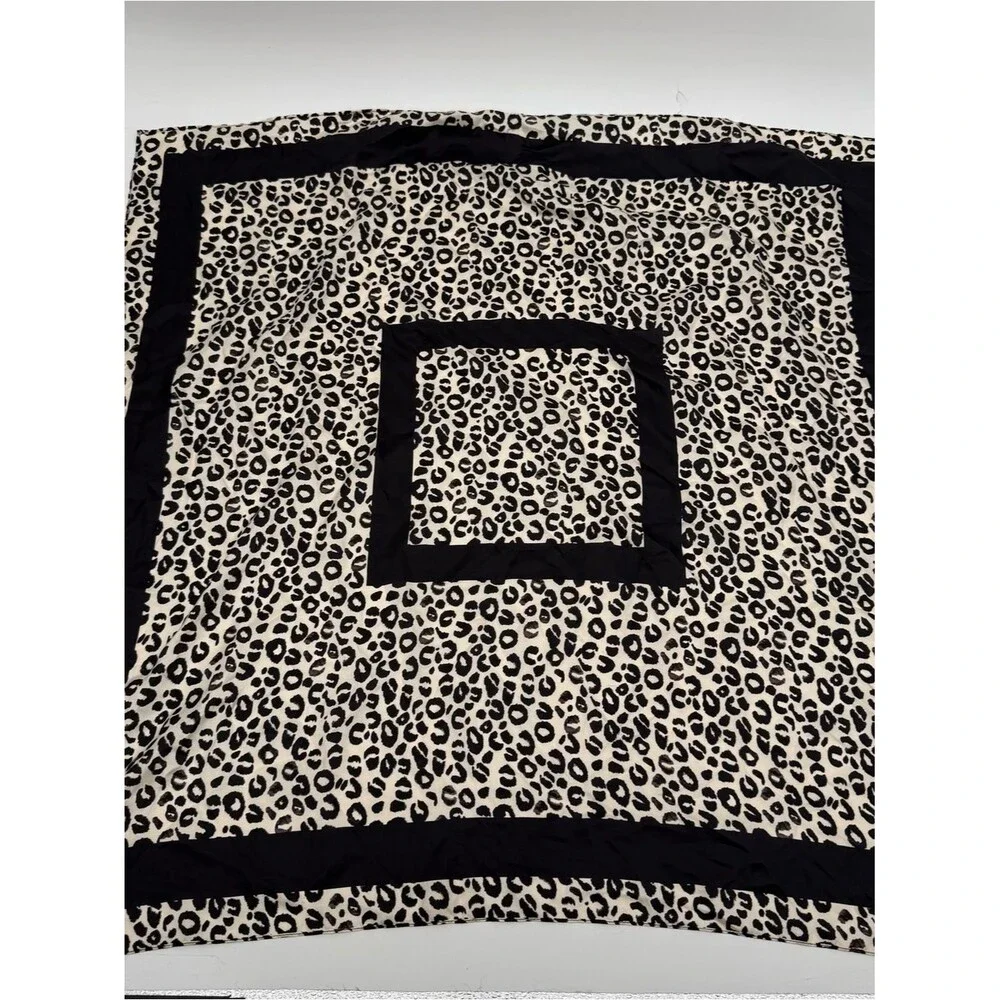 A New Day Silk Animal Print Scarf Accessory Large Square Overlay Leopard